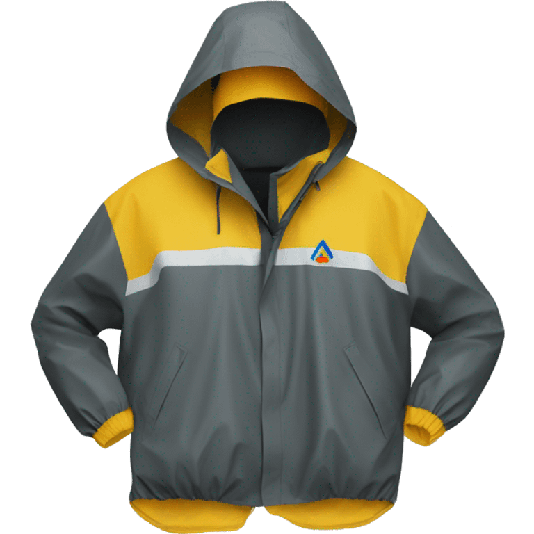 waterproof garment branded with k-way logo without a face just the garment wet emoji