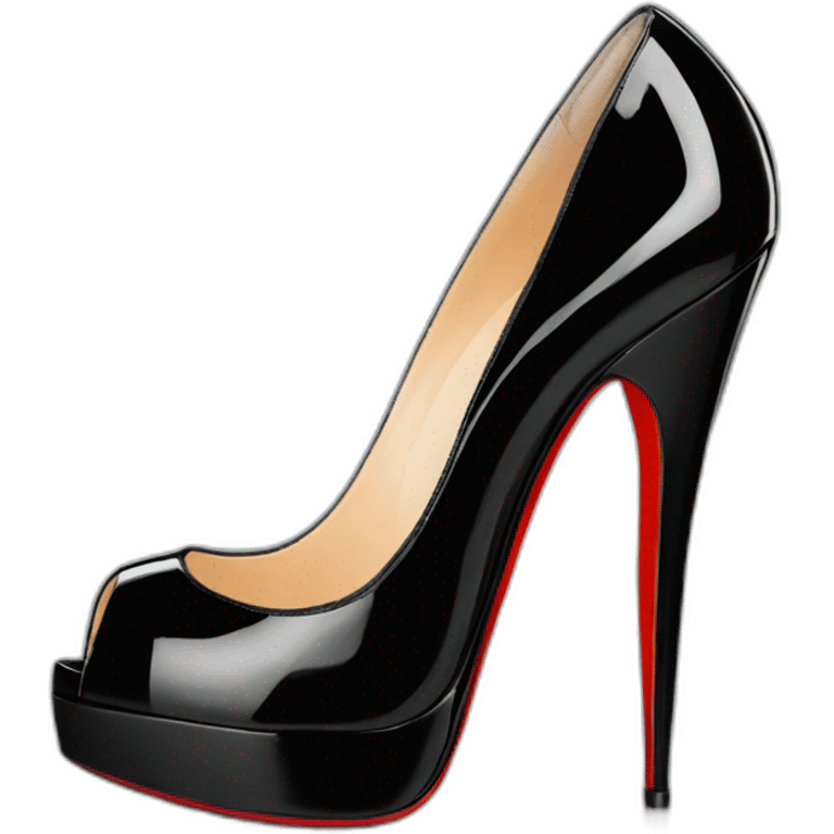 WEDGE heel LOUBOUTIN black PATENT emoji