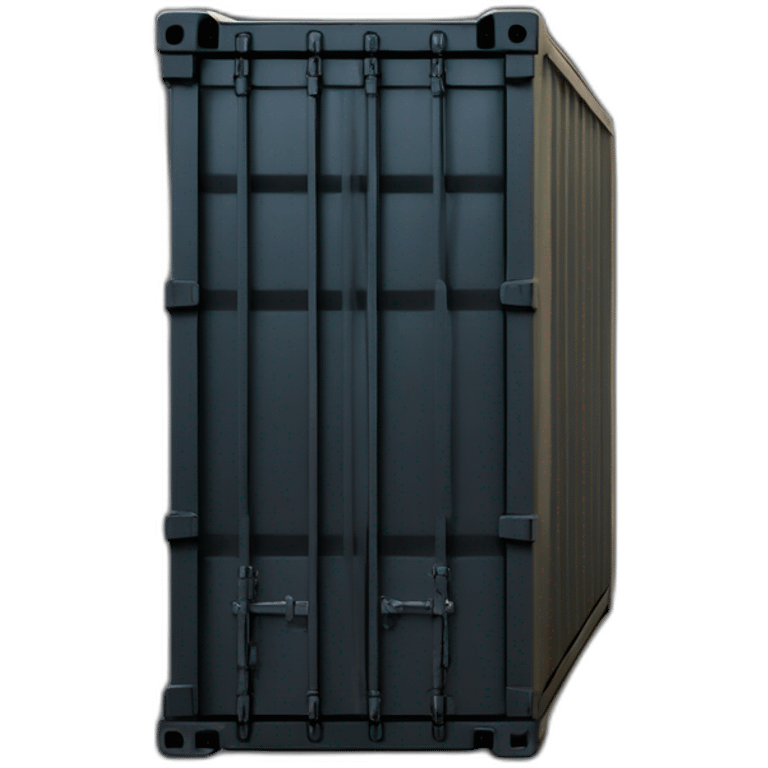 Futuristic tall thin rectangular military container colored matte black emoji