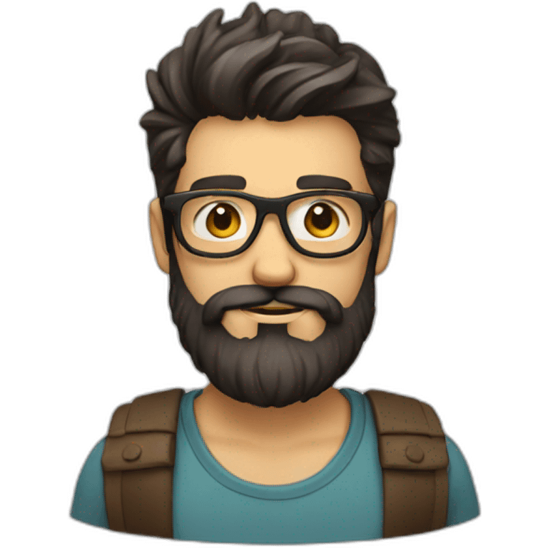 Hipster dude with beard emoji