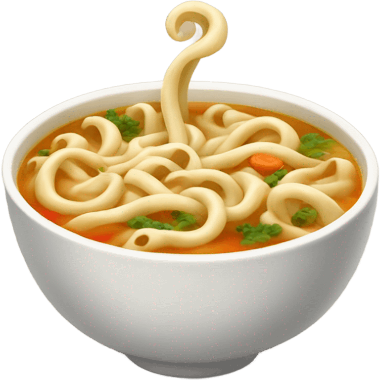 noodle soup running on a tredmile emoji