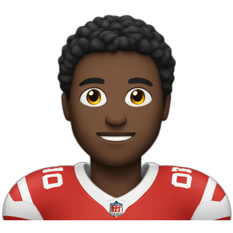 football player in black-red form emoji