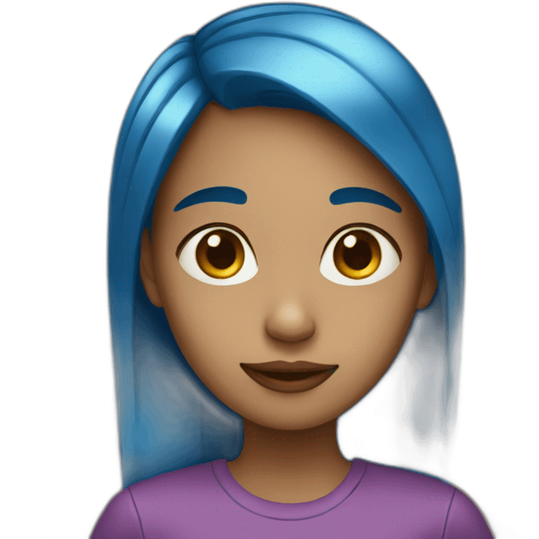 girl with blue hears emoji