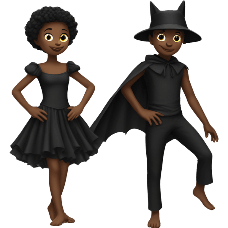 Enfants noir et chauve qui danse  emoji