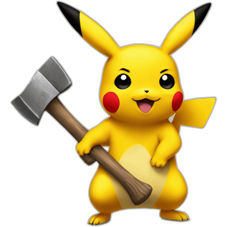 Pikachu with a hand axe emoji