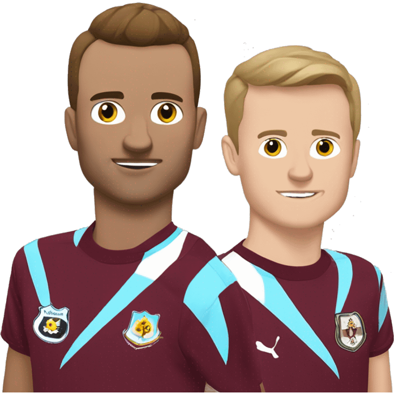 Viktor gyokeres and Nathan tella in a Burnley shirt emoji