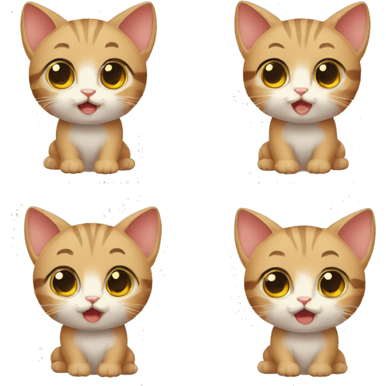 a baby cat with different emotions emoji