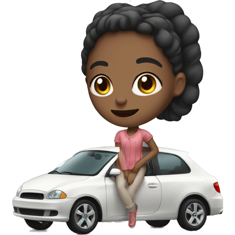 Cute girls and car emoji