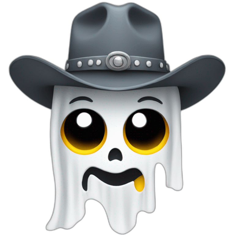 ghost wearing cowboy hat emoji