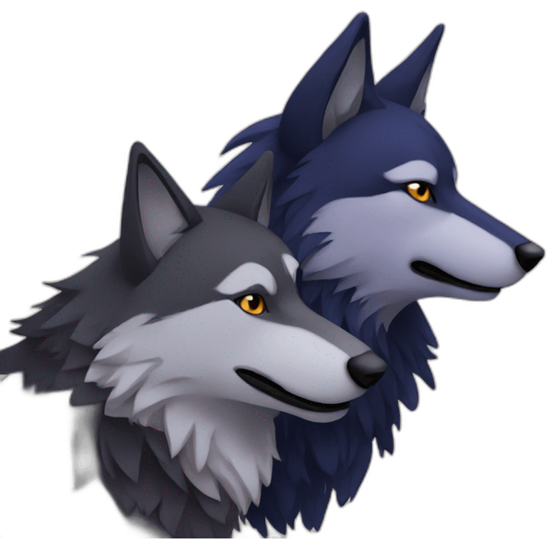 wolf and raven emoji