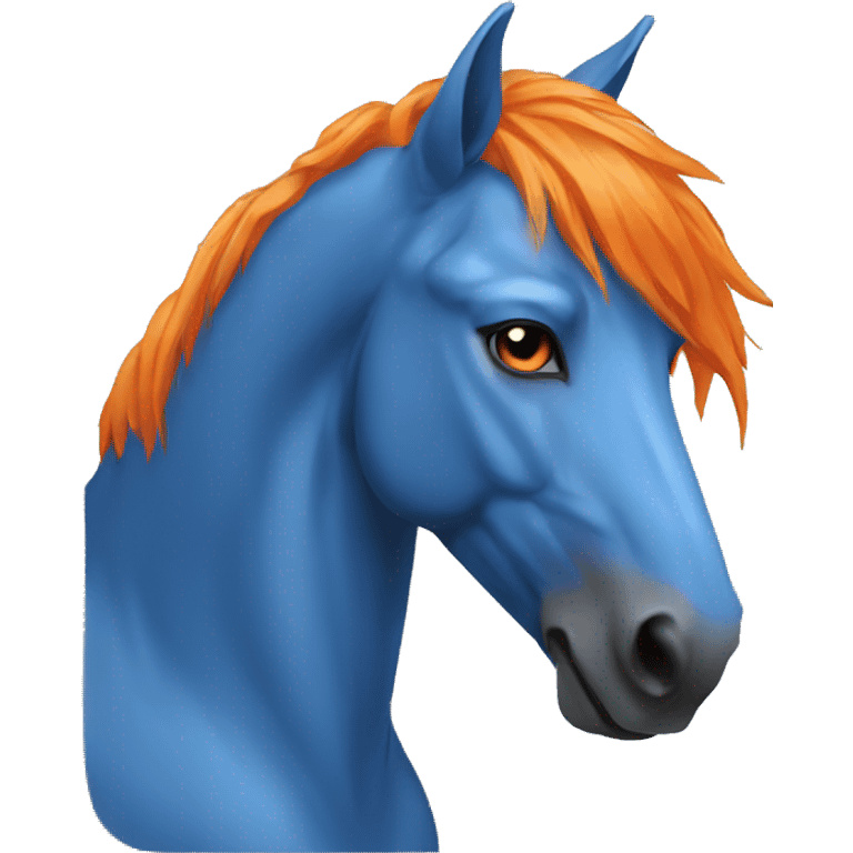 blue horse with orange mane emoji