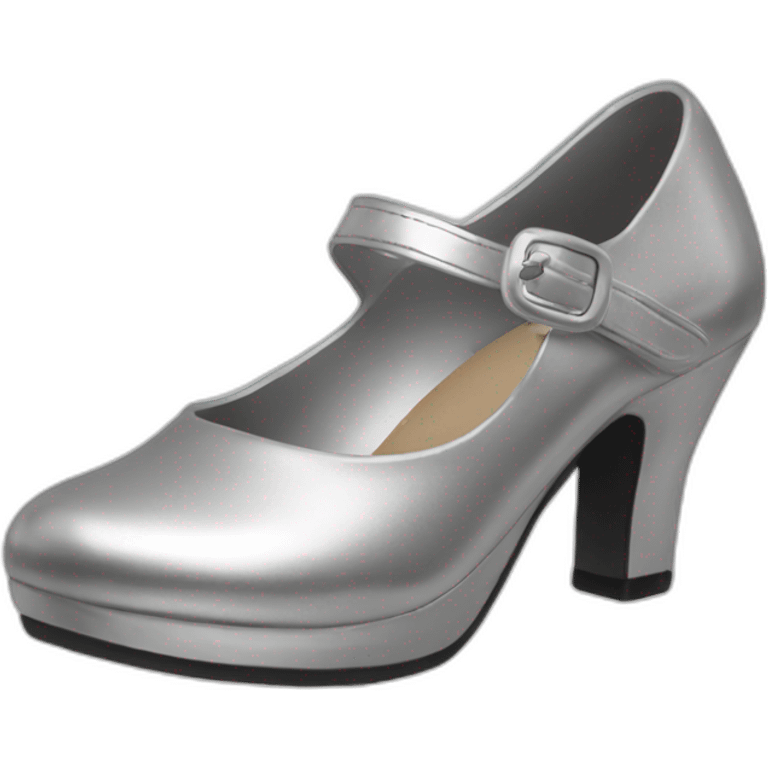 silver mary jane shoes emoji