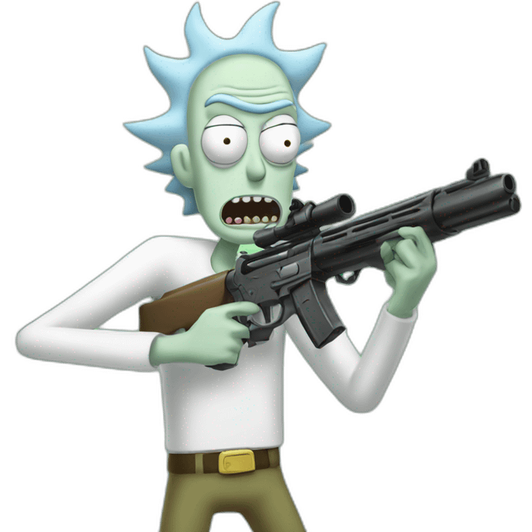 Rick and Morty with guns emoji