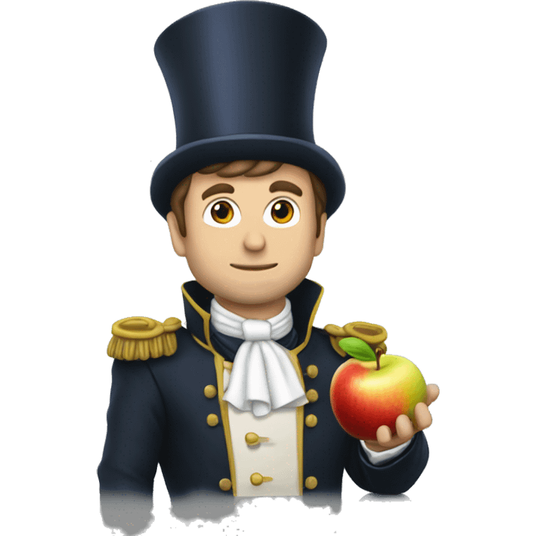 MACRON QUI MAGE UNE POMME emoji