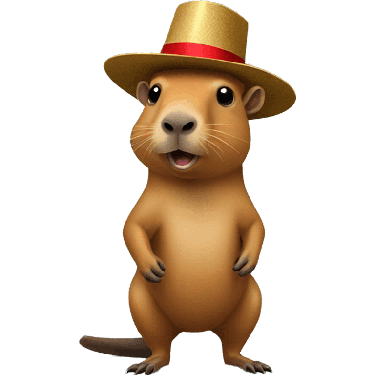 Capibara con sombrero de navidad emoji