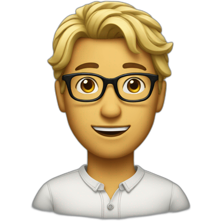 guy with glasses and curtain hairstyle emoji