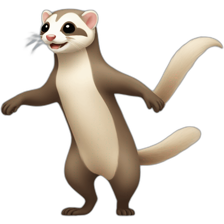 Full body ferret dancing emoji