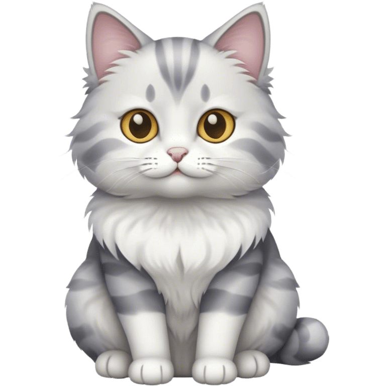 white and Gray cat emoji