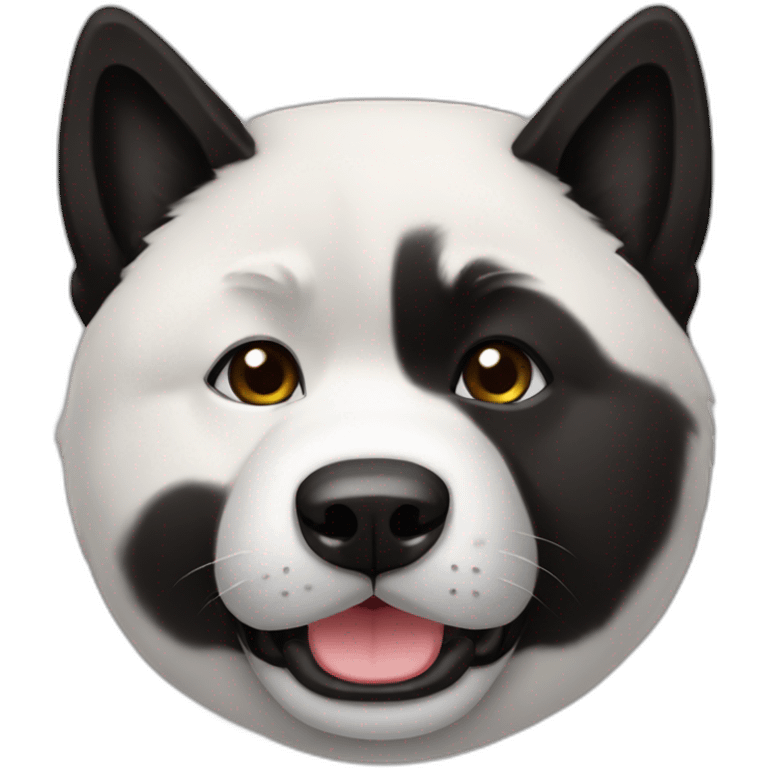 Akita americano negro y blanco emoji