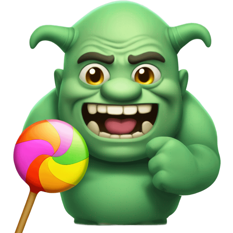 ogre with a lollipop emoji