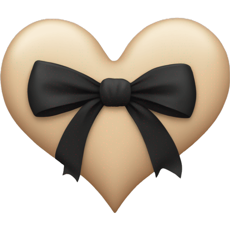 Beige heart black bow emoji