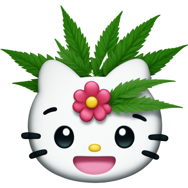 Hello kitty with weed emoji