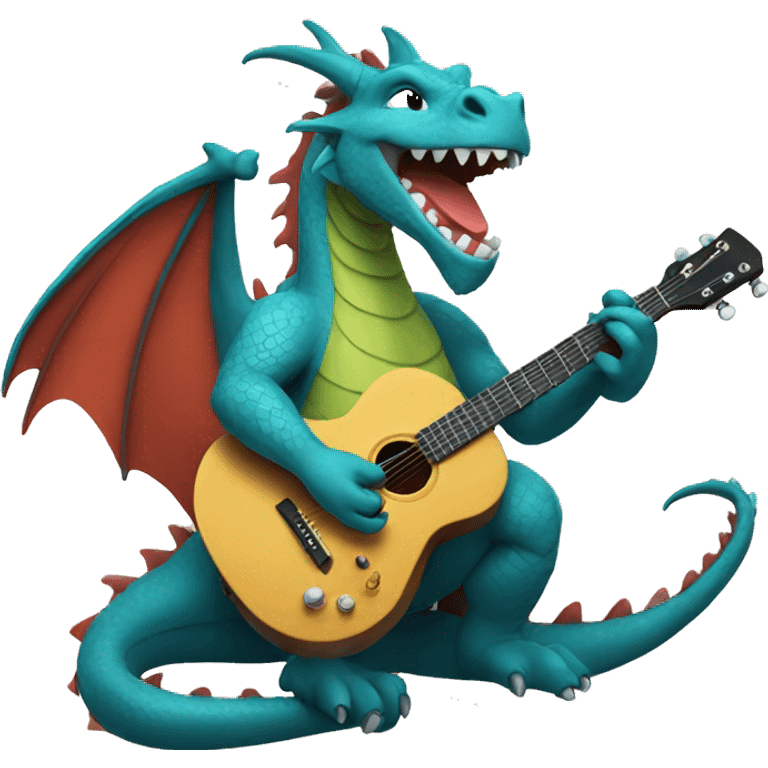 dragon playing guitar and singing emoji