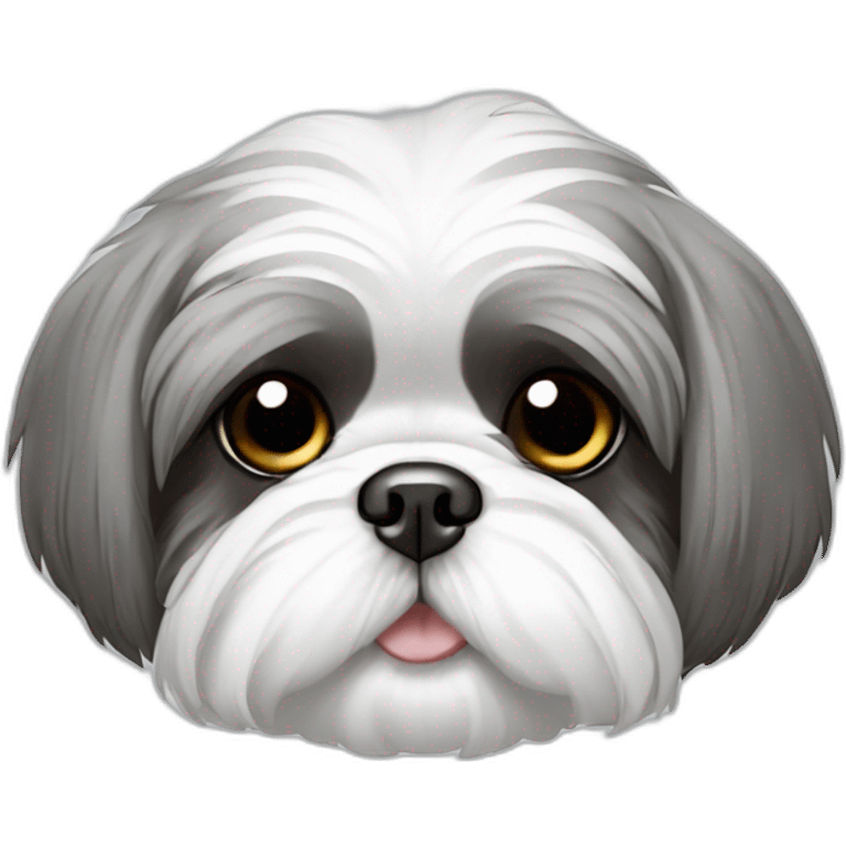 shih tzu gris y blanco emoji