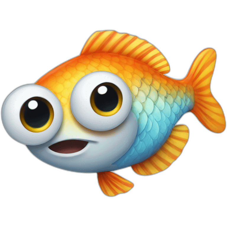 A happy fish with big eyes emoji