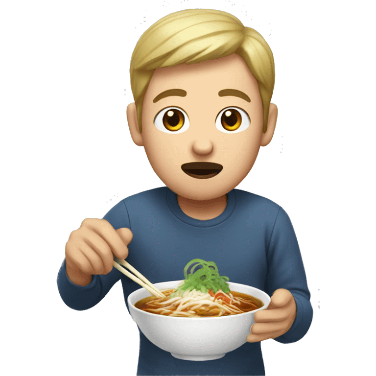 Man eating pho emoji