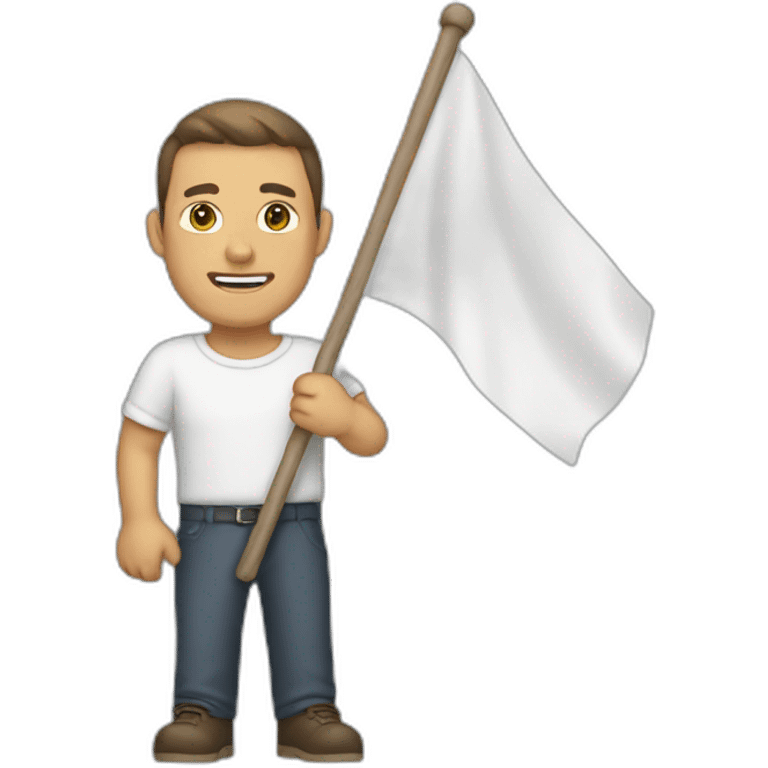 man holding a white flag emoji