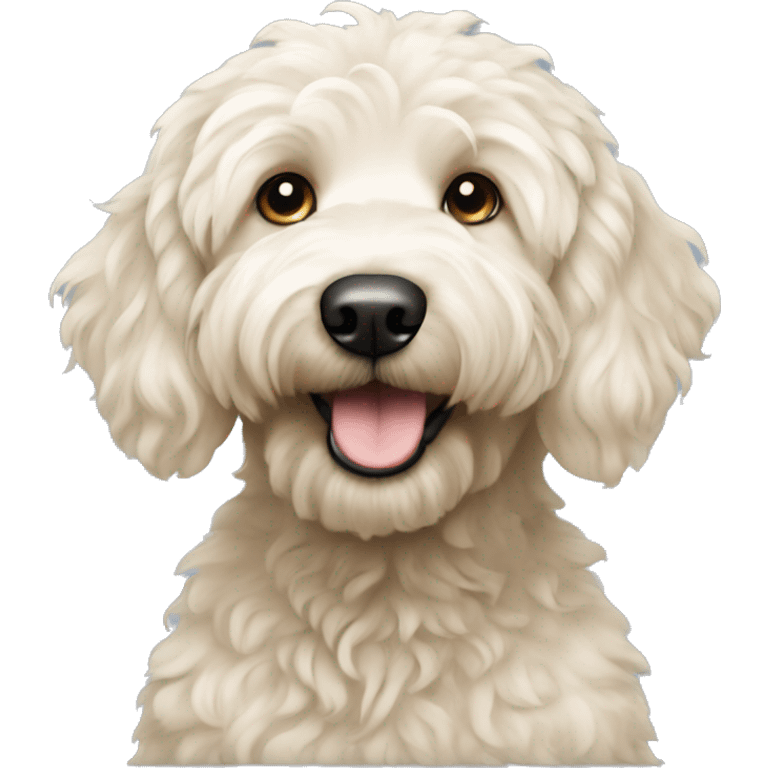 Golden doodle with white hair & golden points emoji