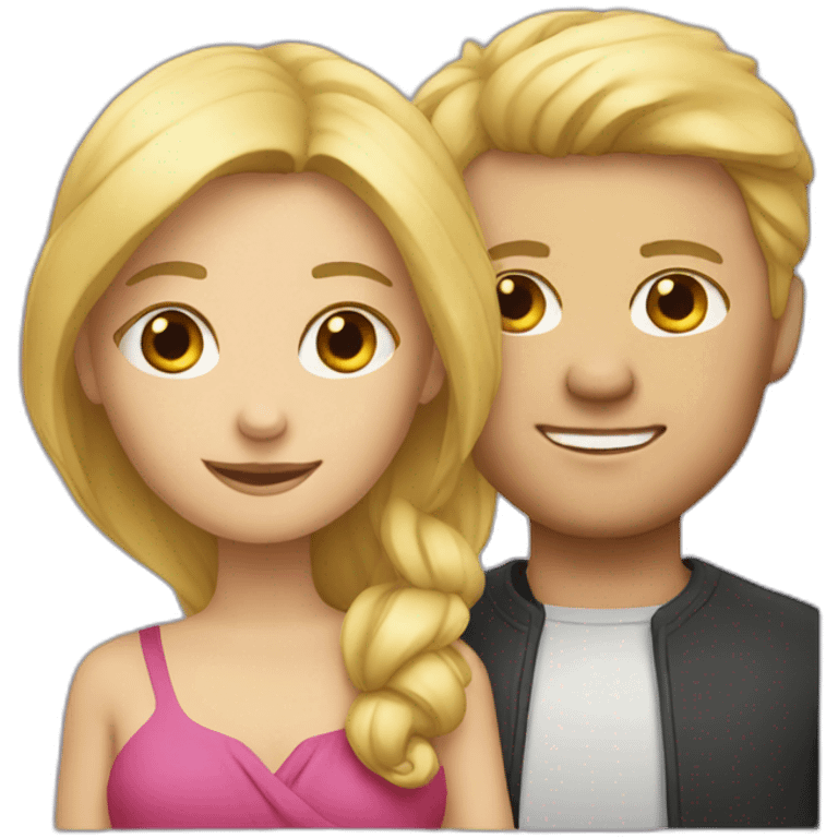 blond man and woman couple emoji