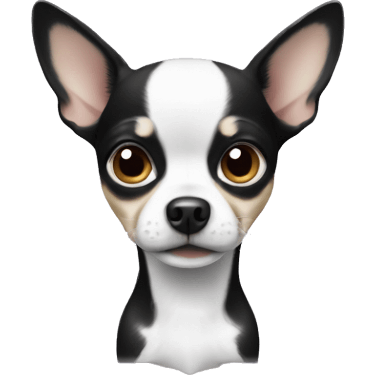 Black and white chihuahua  emoji