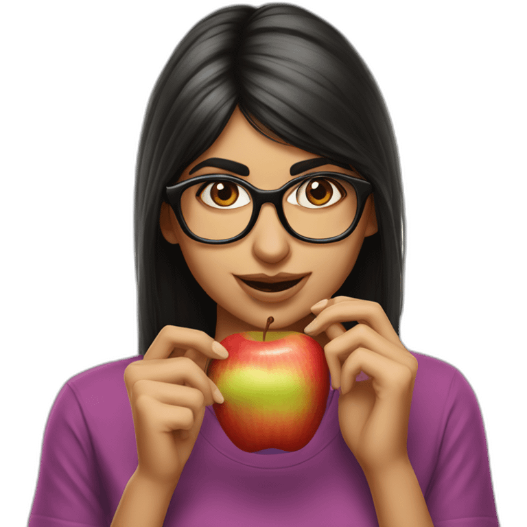 Mia khalifa eat apple emoji