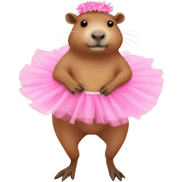 capybara wearing a pink tutu emoji