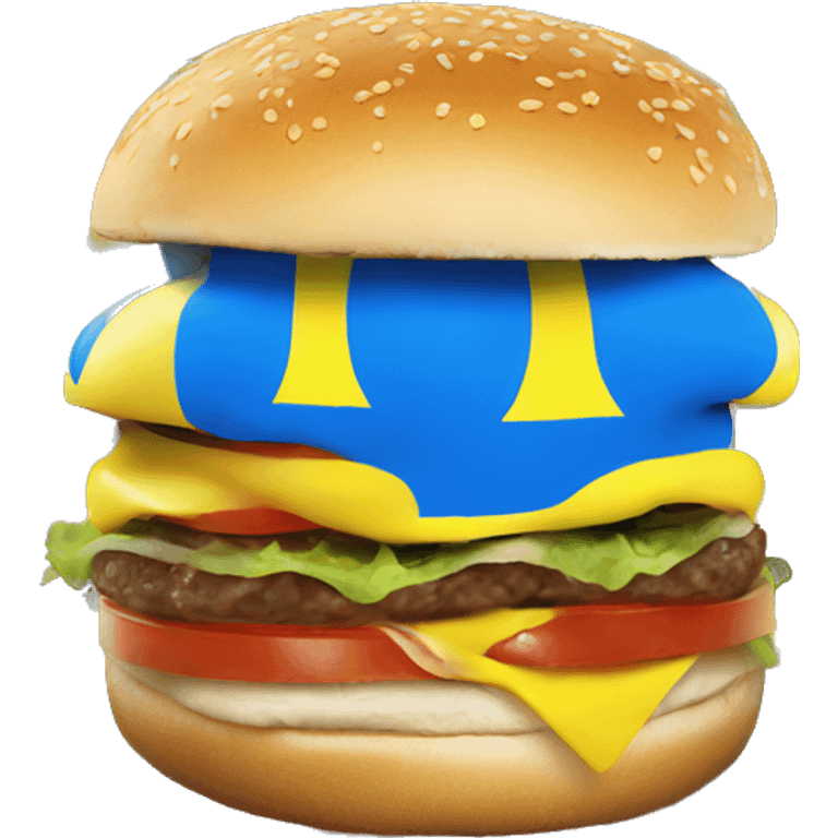 Ukrainian flag in juicy burger emoji