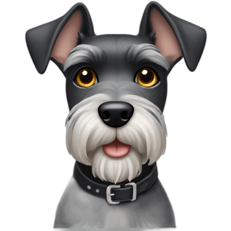 Mini schnauzer ears up emoji