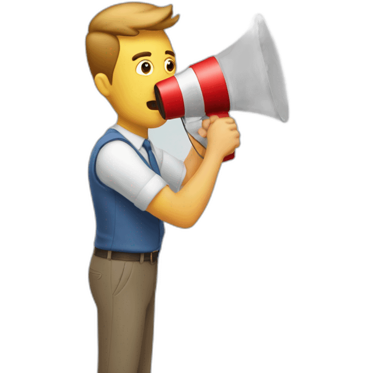 megaphone shrugging man emoji