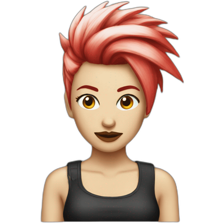 woman punk hair red emoji