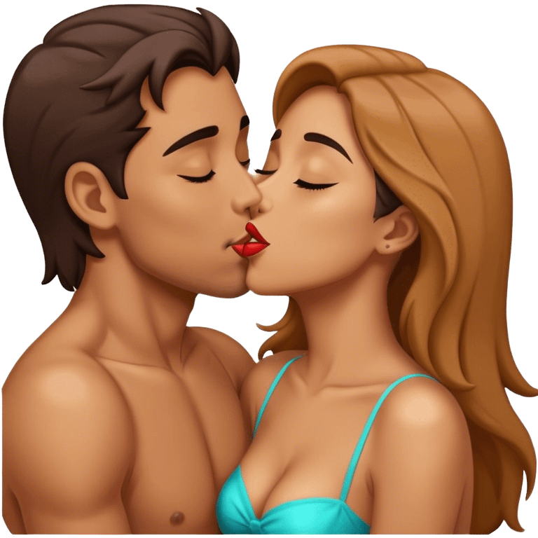 Couple passion kissing￼ emoji