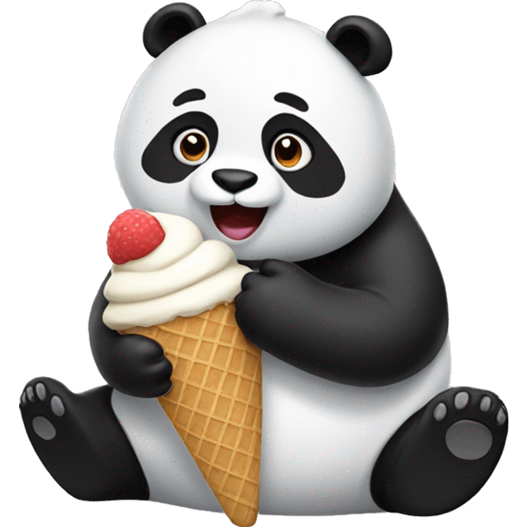 Panda eating ice cream emoji