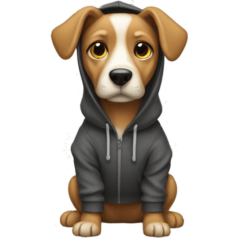 Dog wearing hooodie emoji