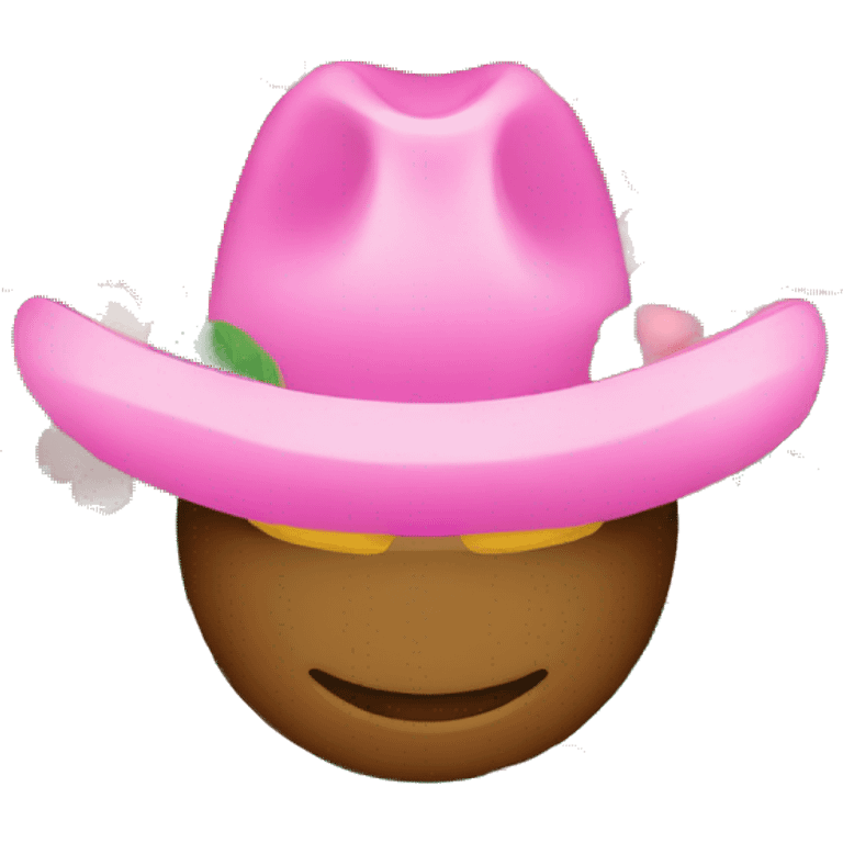 necesito un emojis de color rosa que tenga un sombrero de flores emoji