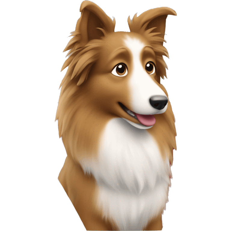 Shetland sheepdog driving emoji