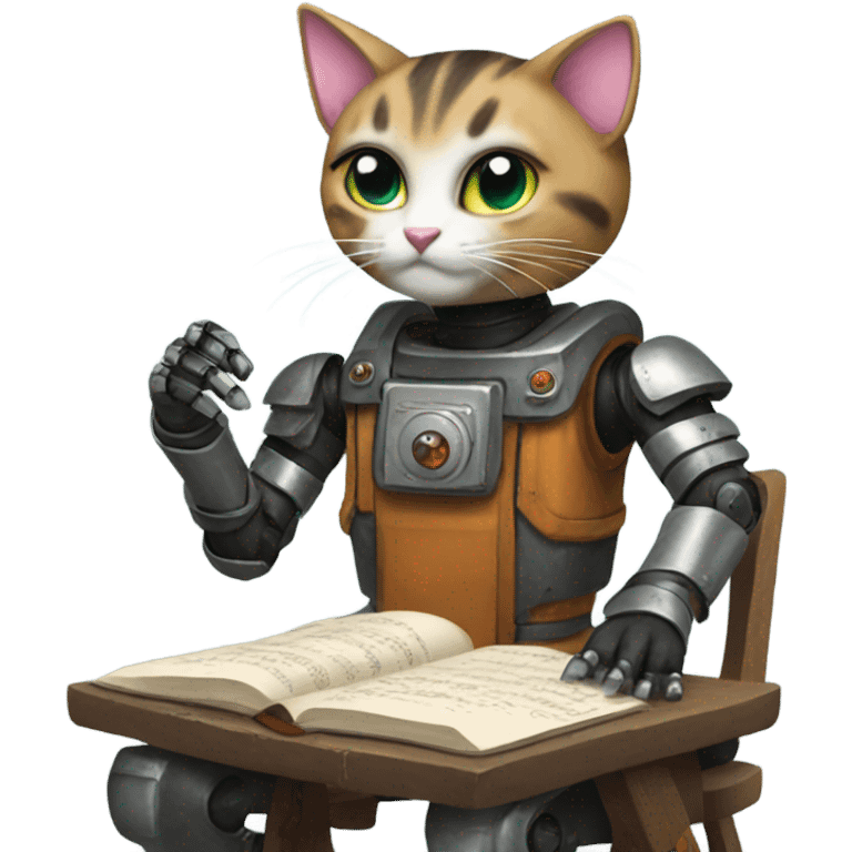 cats playing dnd building robot emoji