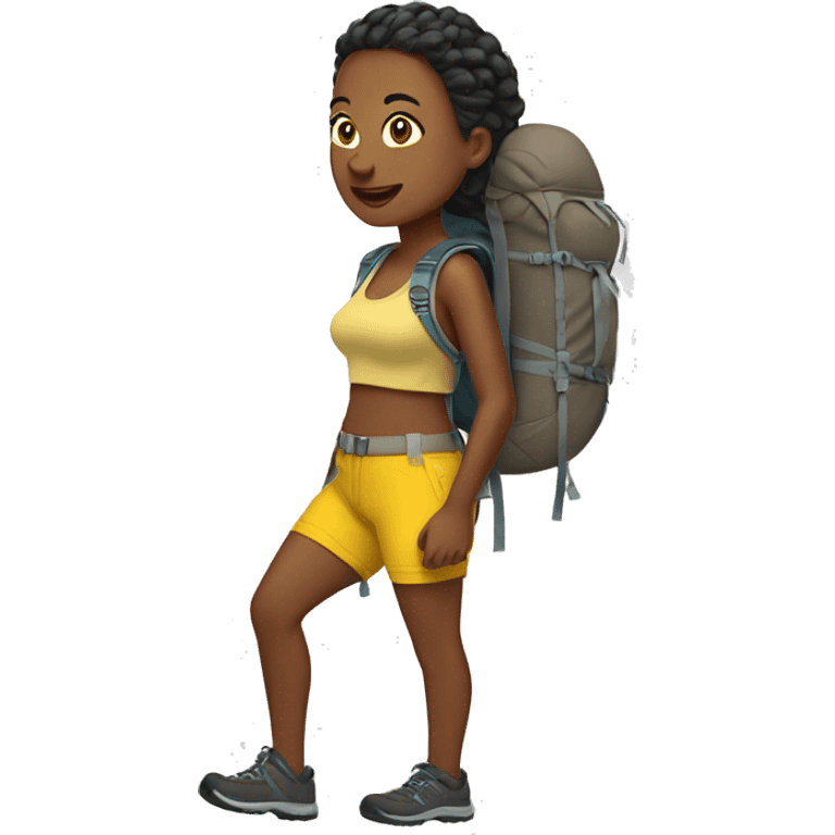 cynthia hiking in yellow shorts emoji