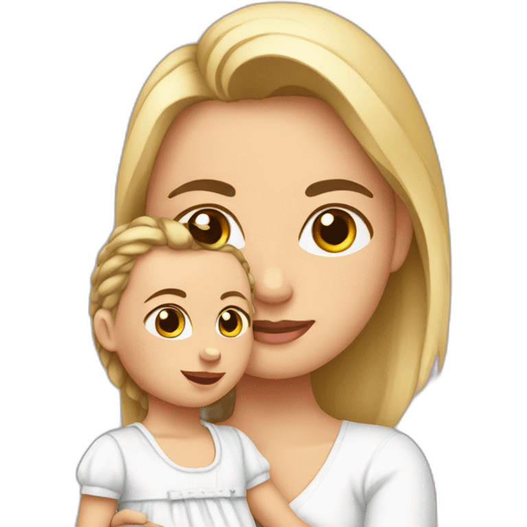 Femme blanche et son bébé dans les bras emoji