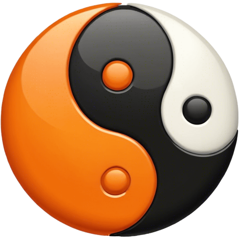 Orange and black ying yang emoji