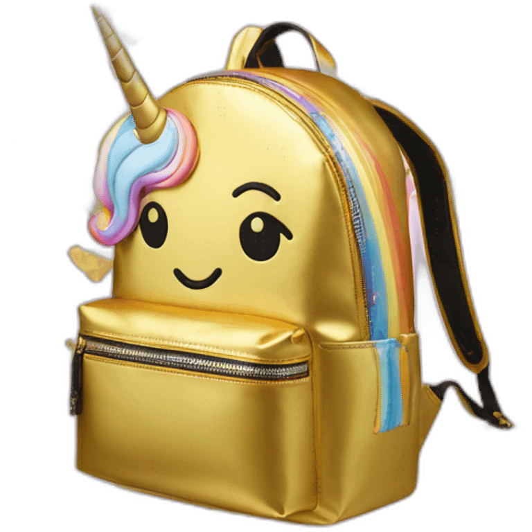 sprayground-golden-backpack-with-rainbow-unicorn emoji